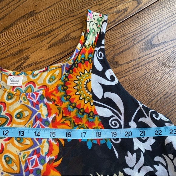 7 Island // Beach Party Dress 100% Rayon Sleeveless multi-patterned - Picture 8 of 10